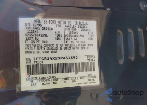 1995 Ford Ranger Super Cab from USA, damaged, VIN 1FTCR14X2SPA31390